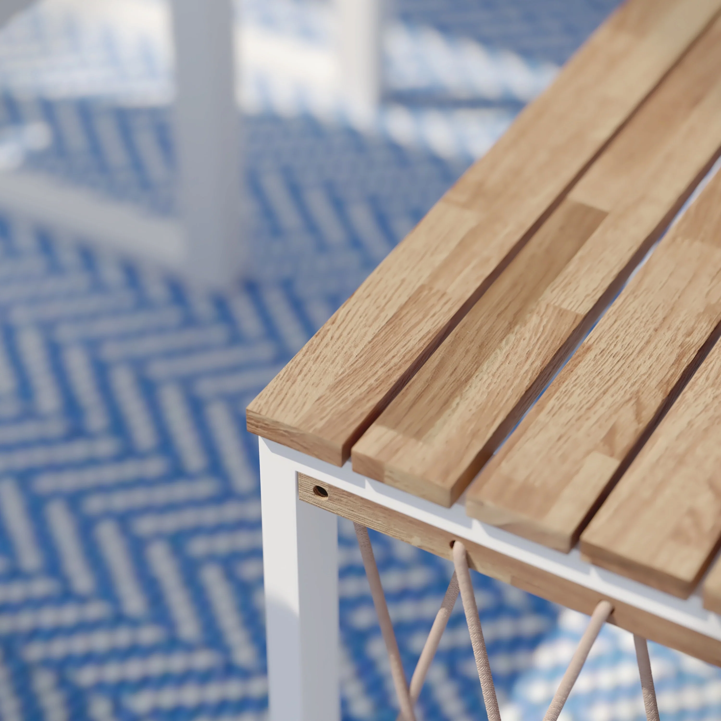 SEI Furniture Wilsey Contemporary Natural Acacia Wood Coffee Table with Rope Detail