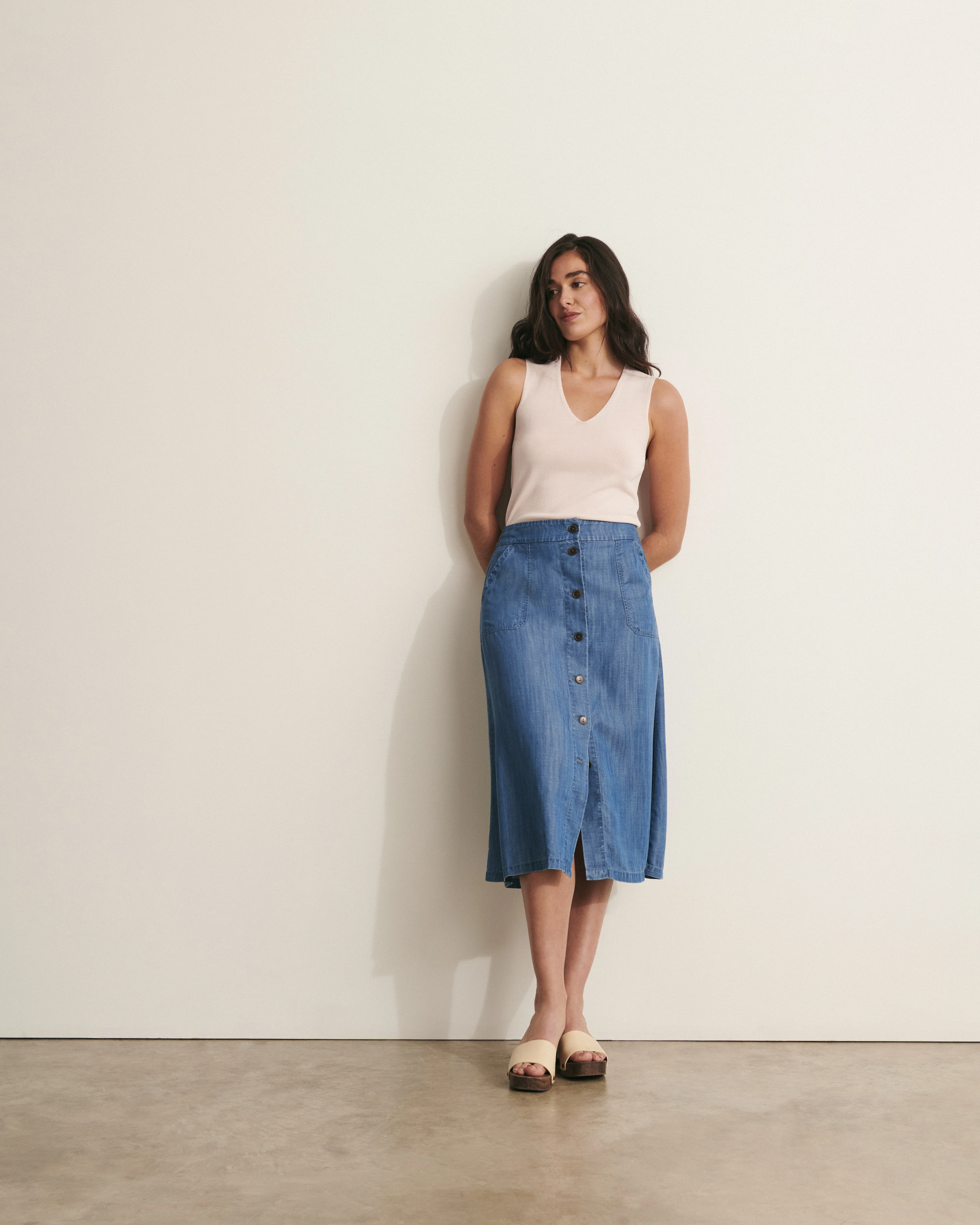 Jupe longueur midi boutonnée JAMILA11-BIS/11200/296