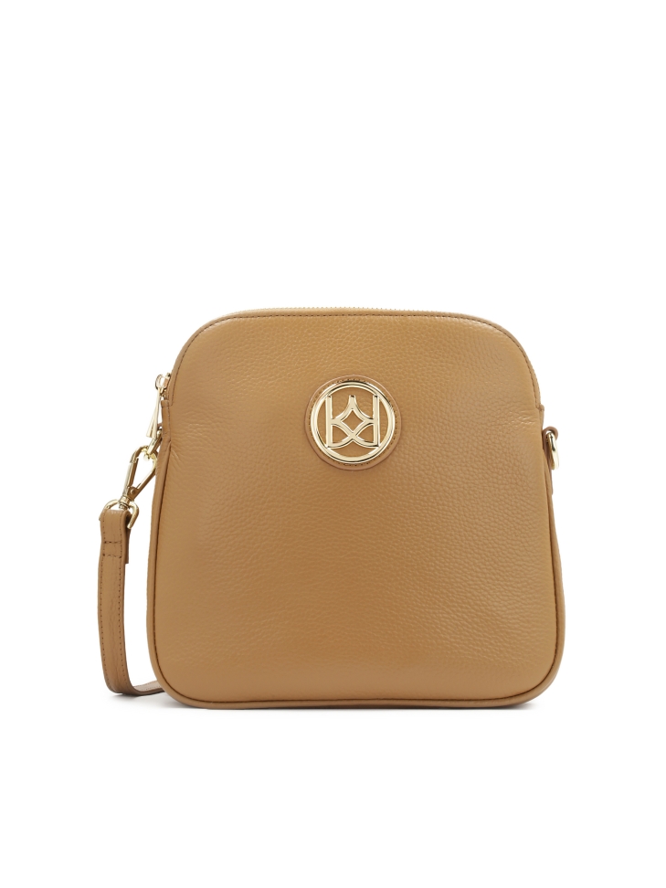 Leather postbag on a long strap