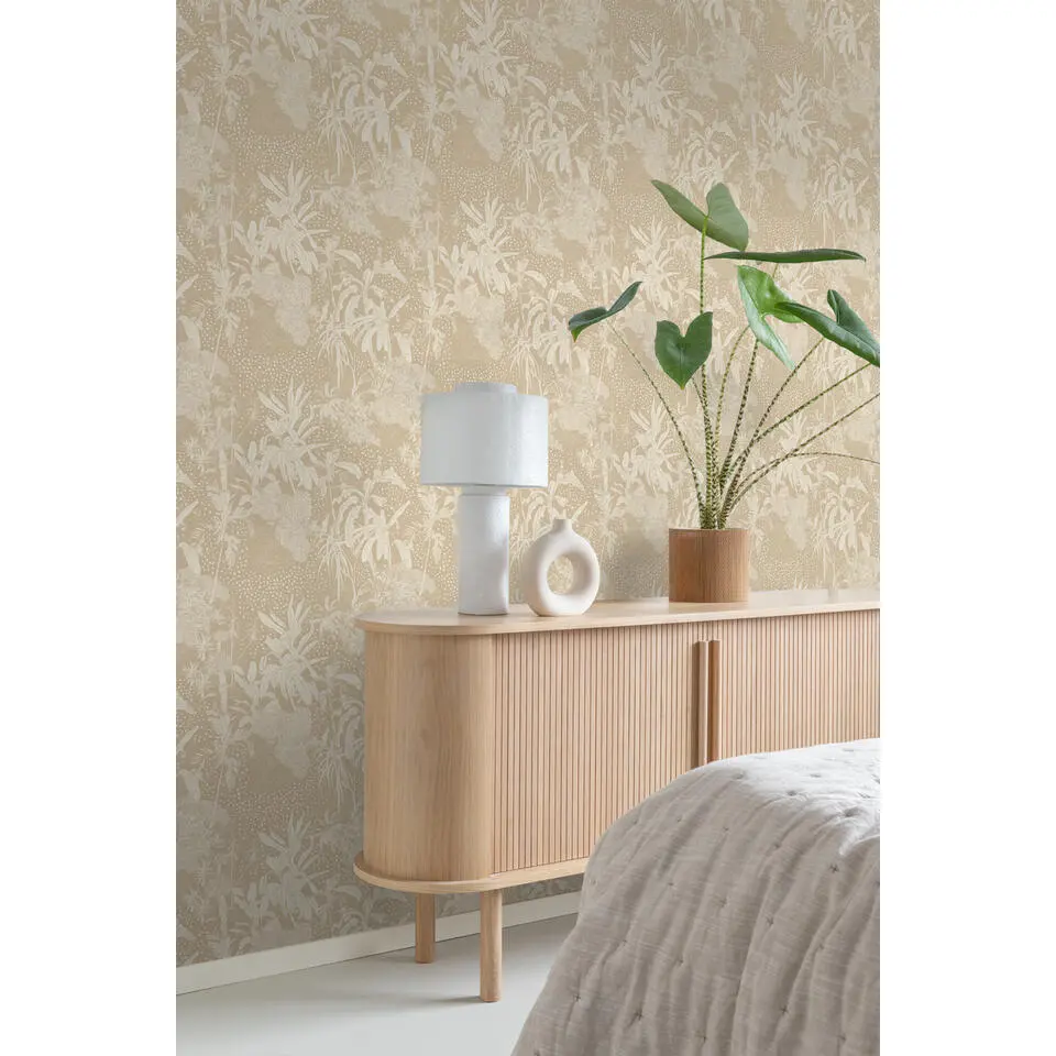 ESTAhome behang tropische bladeren lichtbeige - 50 x 900 cm