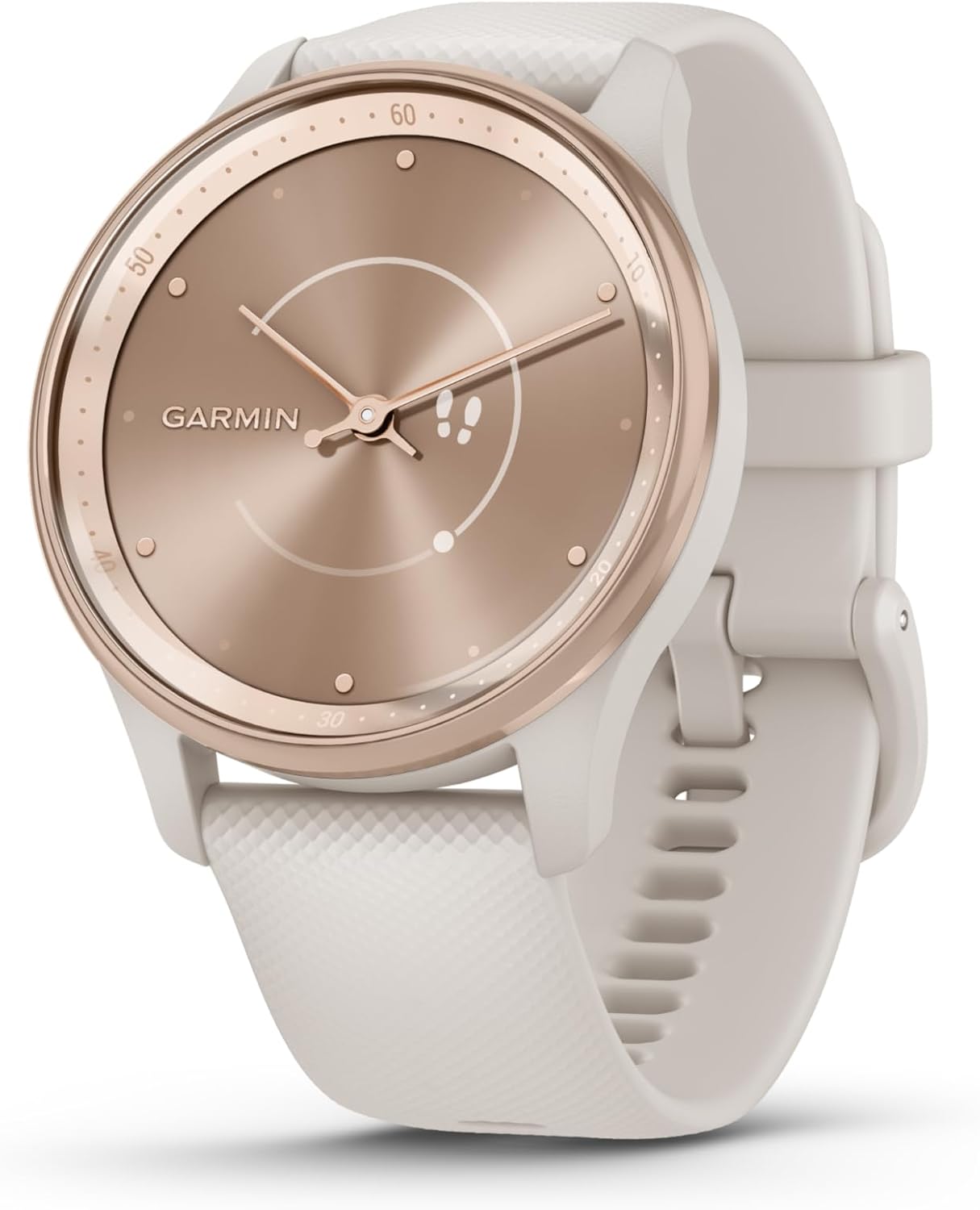 Garmin vívomove Trend  Stylish Hybrid Smartwatch  Long-Lasting Battery Life  Dynamic Watch Hands and Touchscreen Display  Ivory