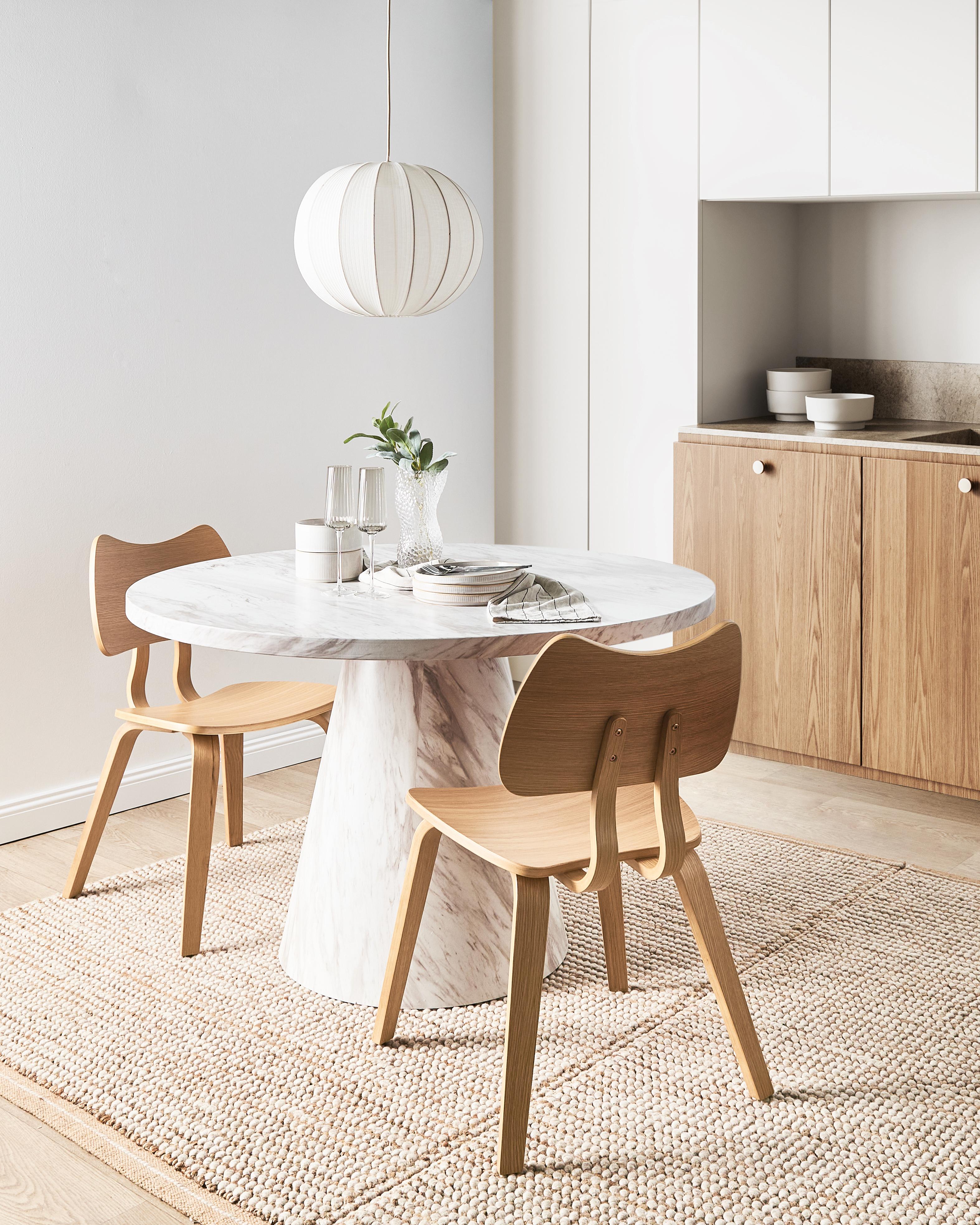 Set of 2 Dining Chairs DIANA Wood Light Brown