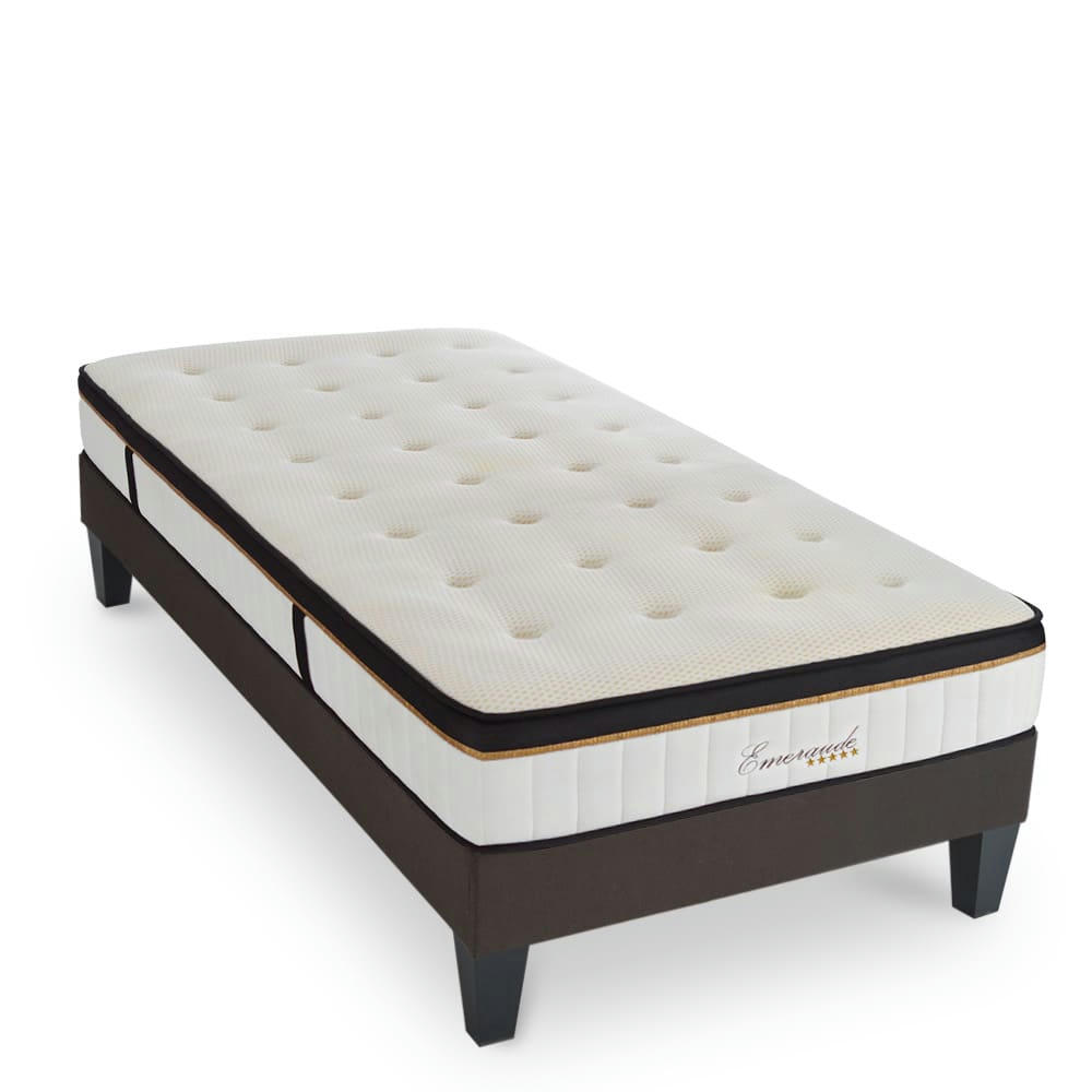 EMERAUDE - Ensemble matelas à Mémoire de forme et sommier 90x190