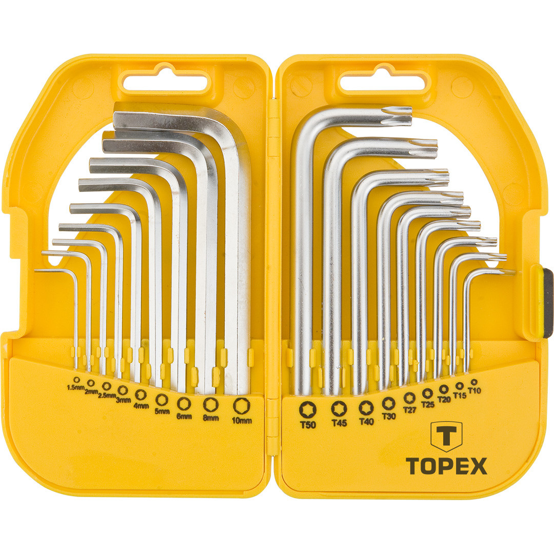 Klucze sześciokątne i Torx, zestaw 18 szt. TOPEX 35D952
