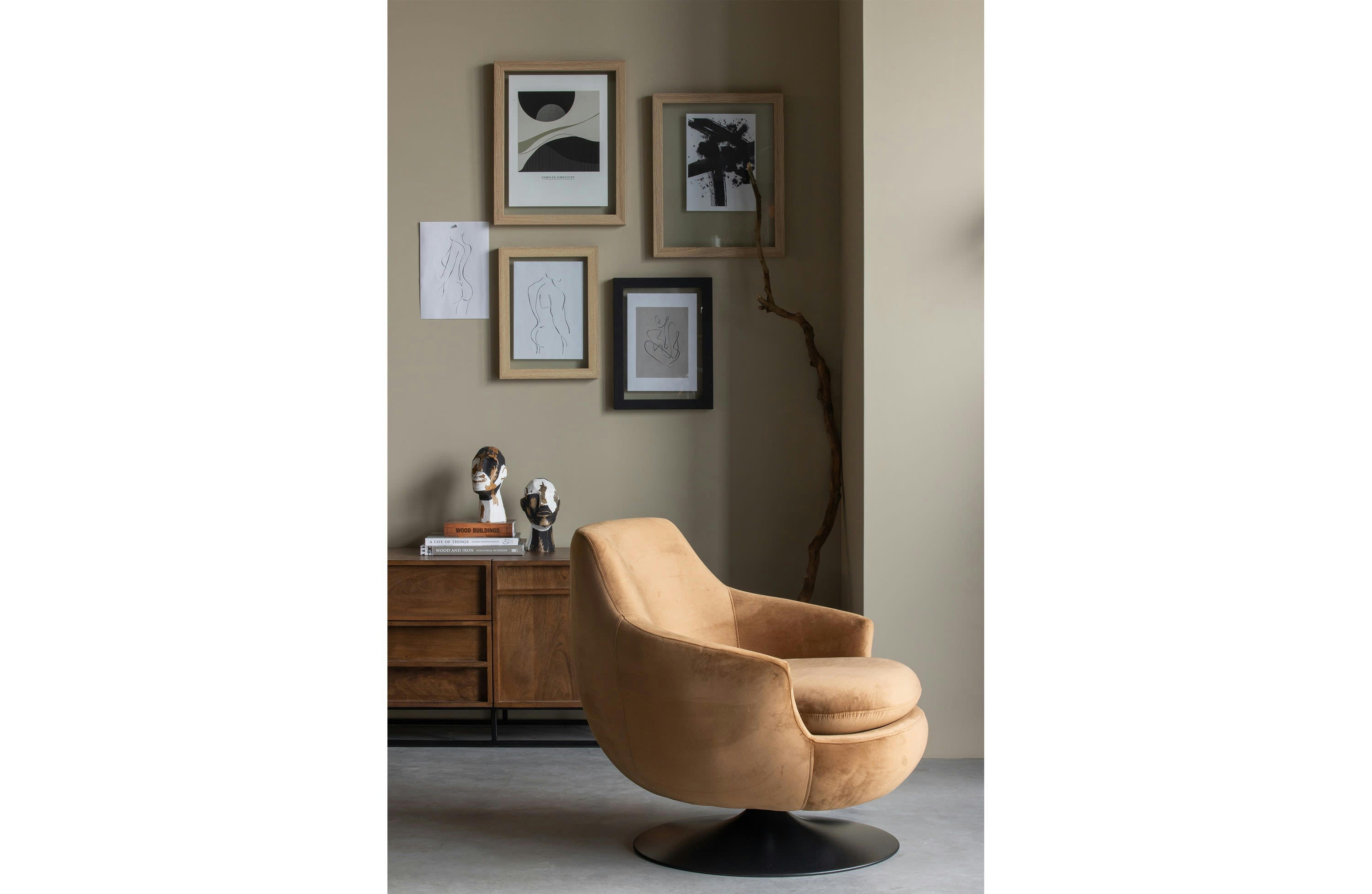 JADA - Fauteuil en velour marron
