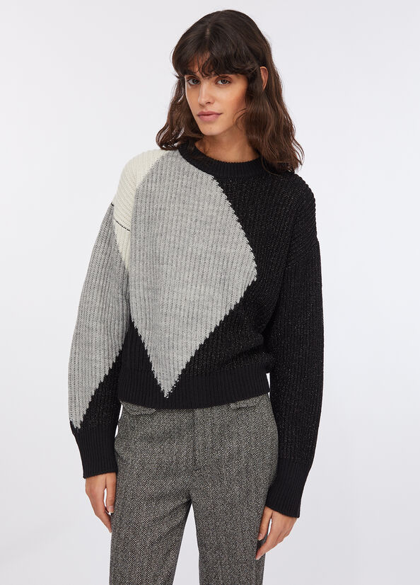 Maglione in lana con intarsi