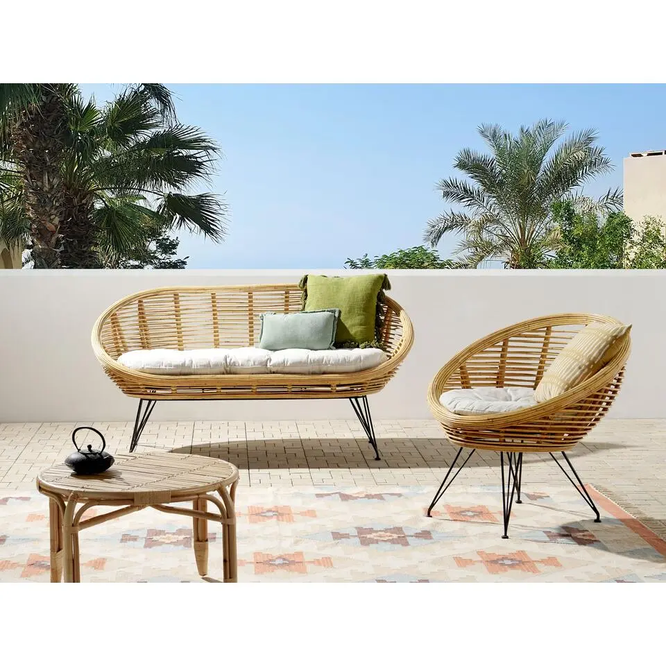 MARATEA - Loungeset - Lichtbeige - Rotan