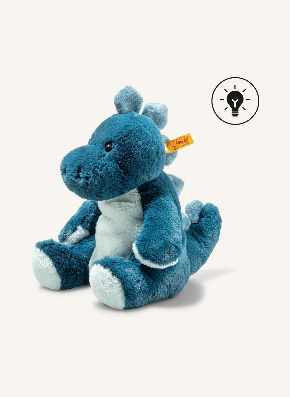 Steiff Kuscheltier Light at Night SPOTT Stegosaurus 28 cm, hellblau