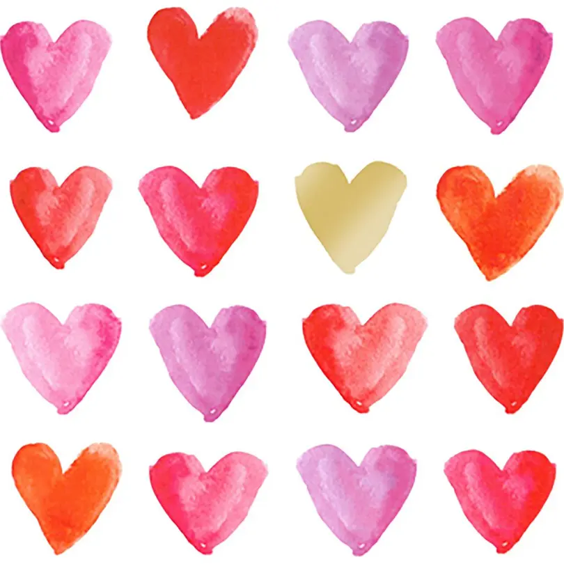 Serviette 20er-Set Aquarell Hearts