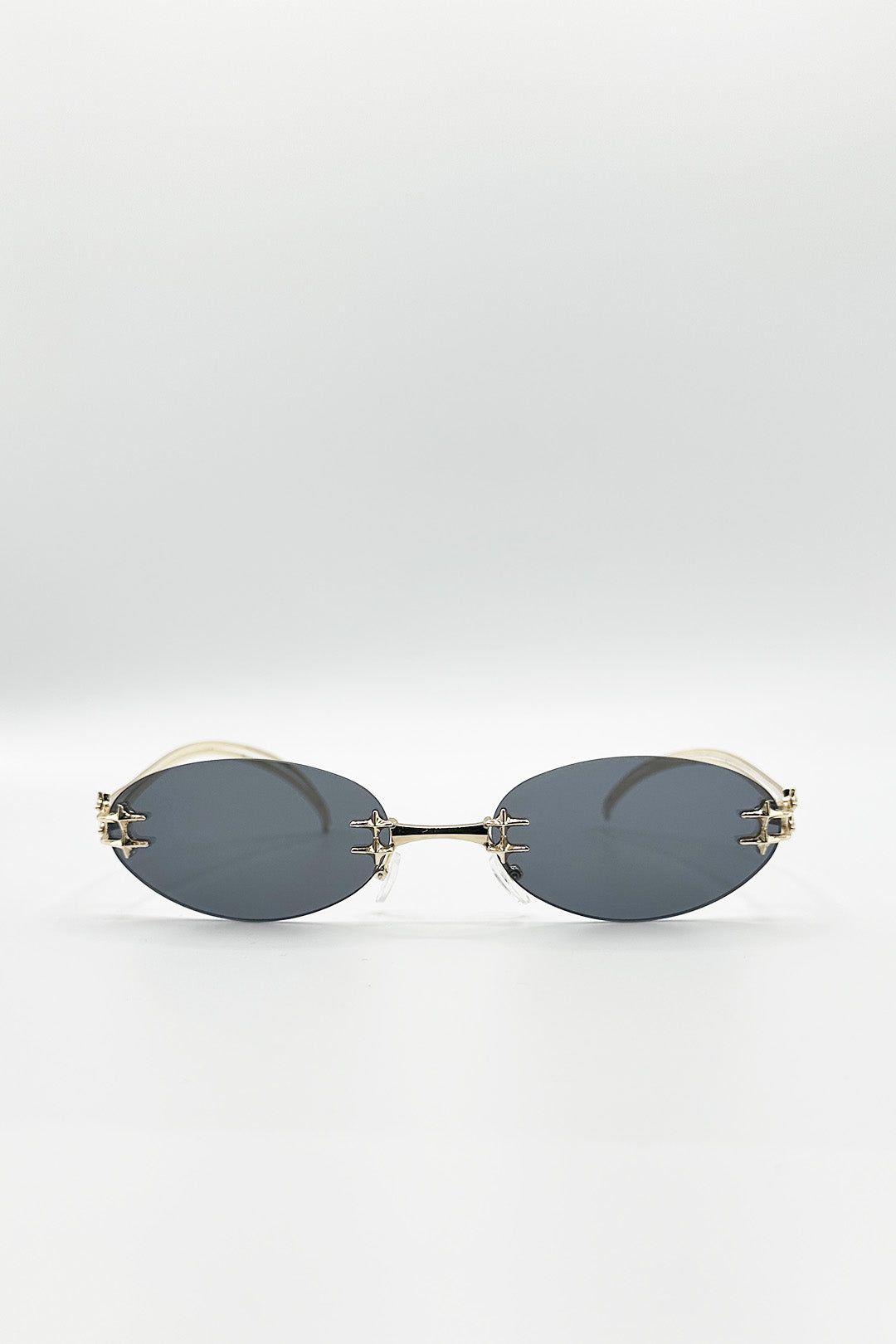 SVNX Rimless Oval Sunglasses