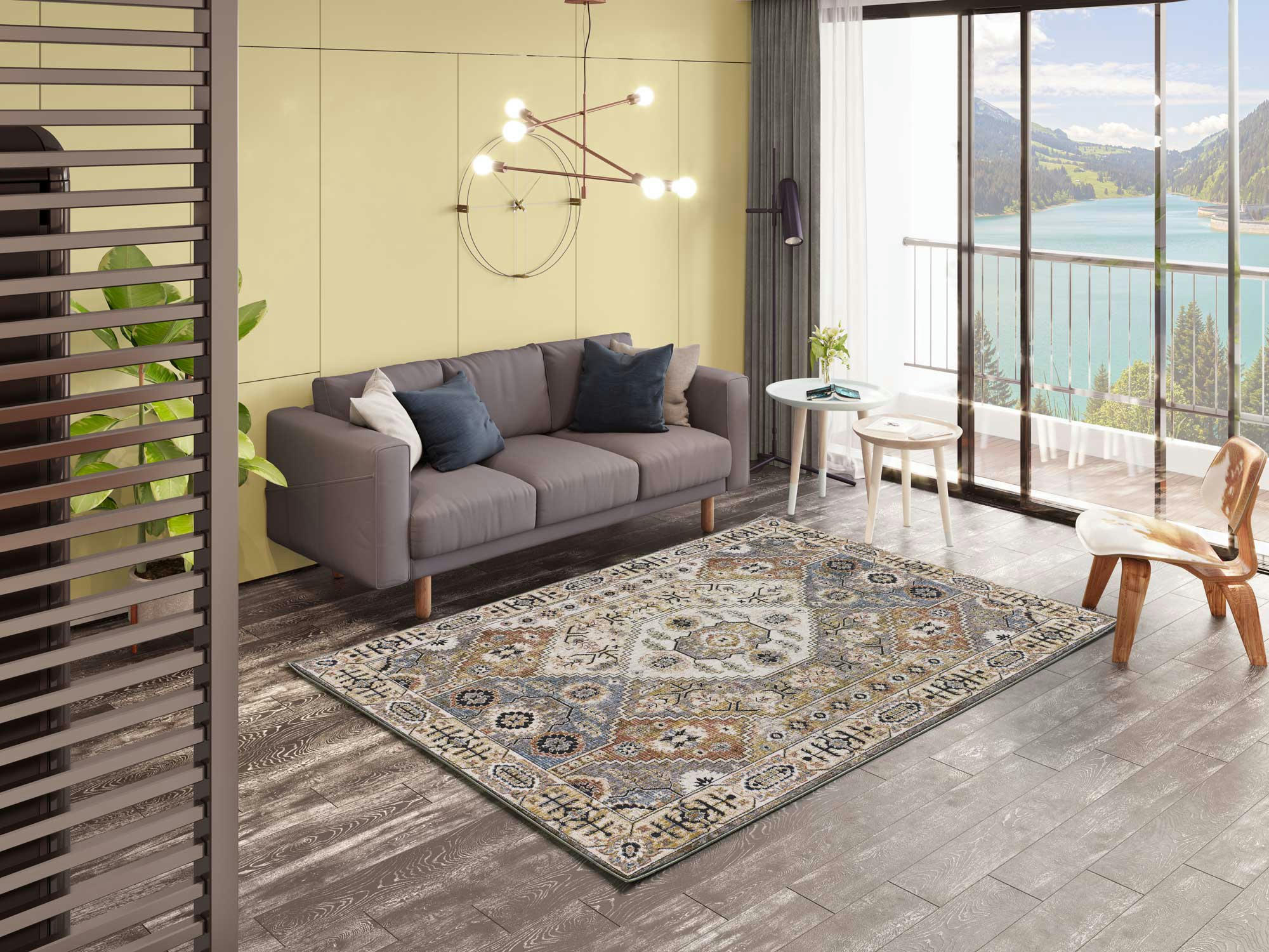 TRUVA - Tapis de style vintage multicolore, 77X150 cm