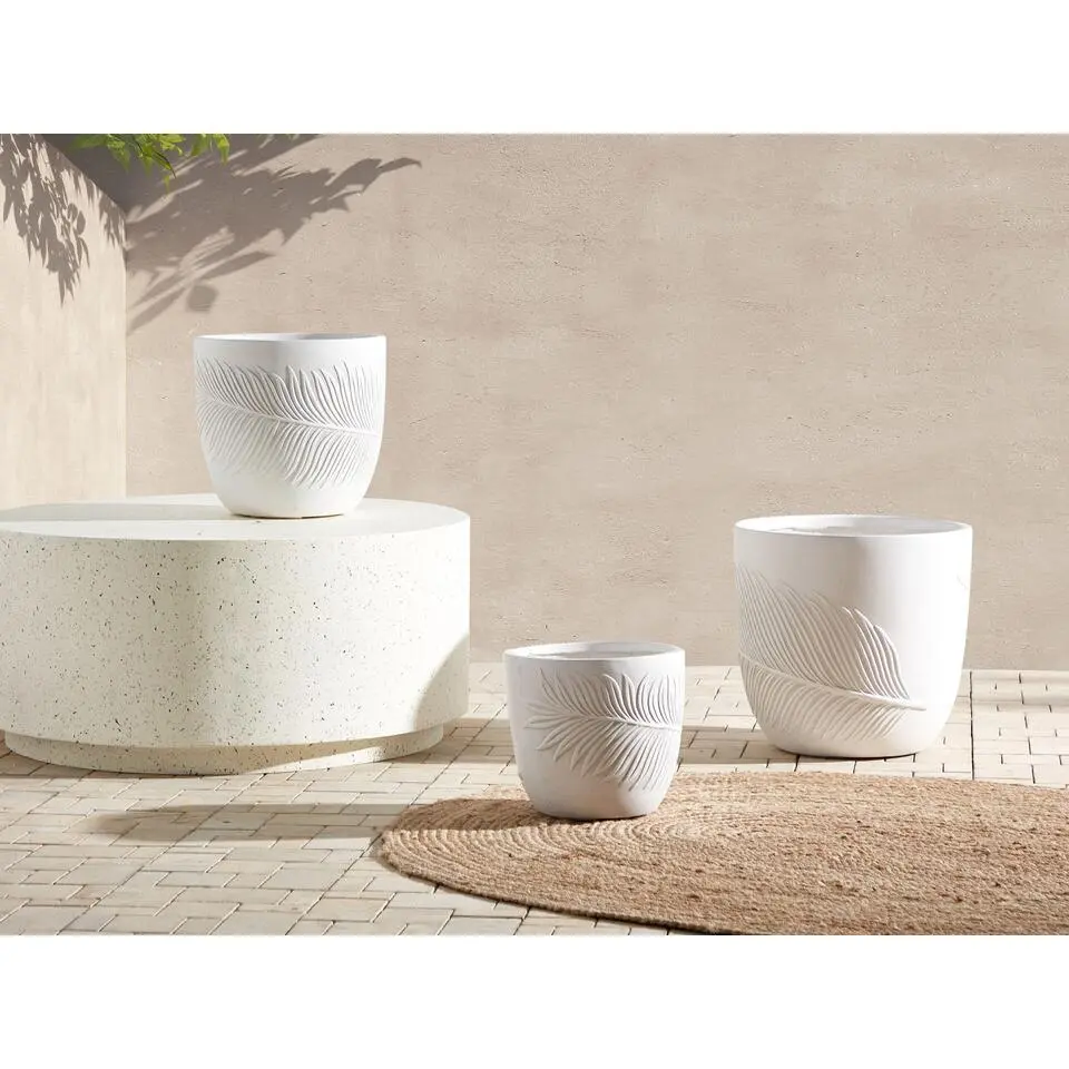 FTERO - Bloempot - Wit - 42 x 42 x 40 cm - Kleivezel