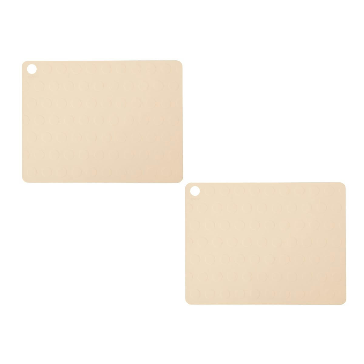 DOTTO - Lot de 2 sets de table marron en silicone h0,2xl45x34cm