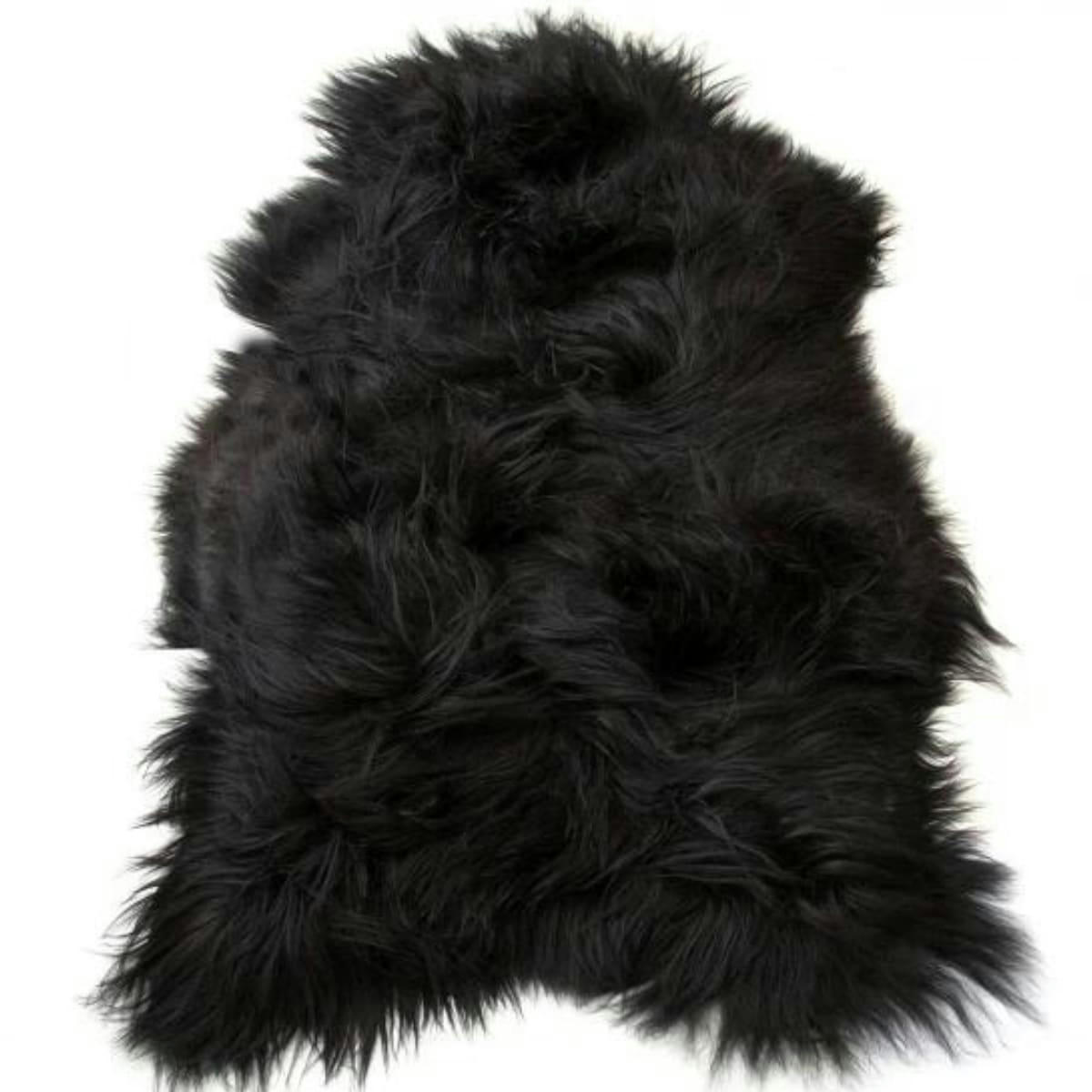 - Tapis en peau de mouton islandais noir