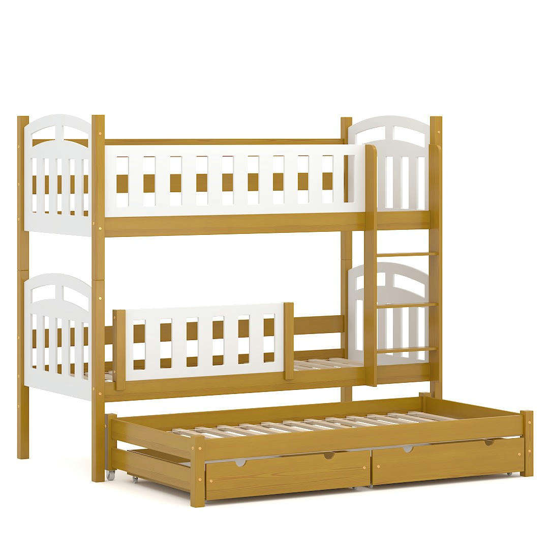 - Lit superposé en pin massif&MDF 190x90 aulne