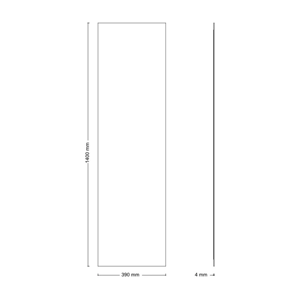 Türklebespiegel, »Kristall-Form«, 140x39 cm, silberfarben