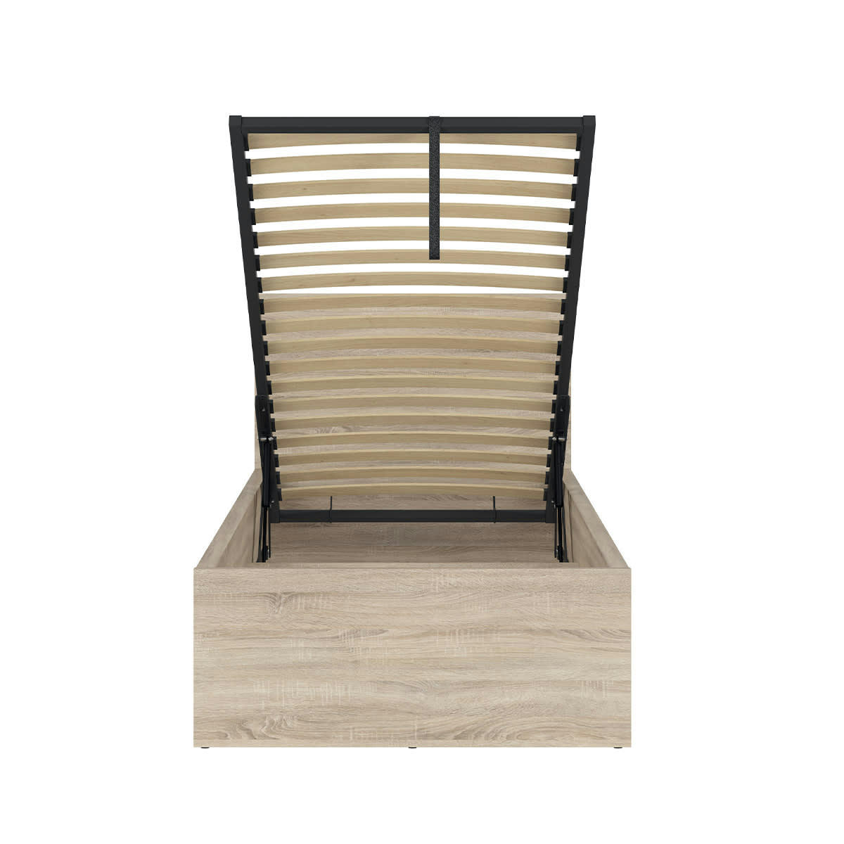 - Lit coffre 90x200 sommier inclus naturel clair