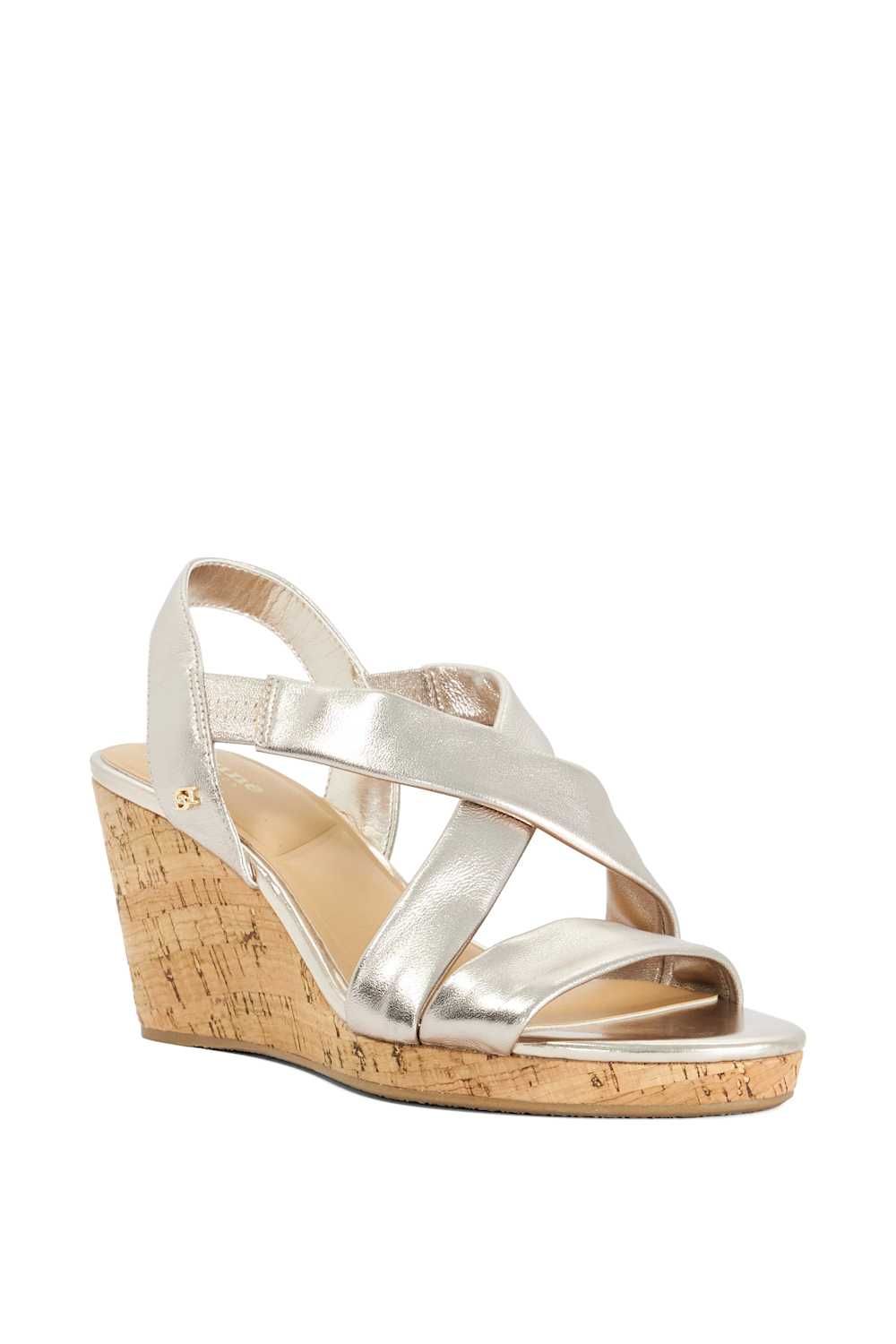 Dune London Wide Fit 'Kamies' Leather Wedges