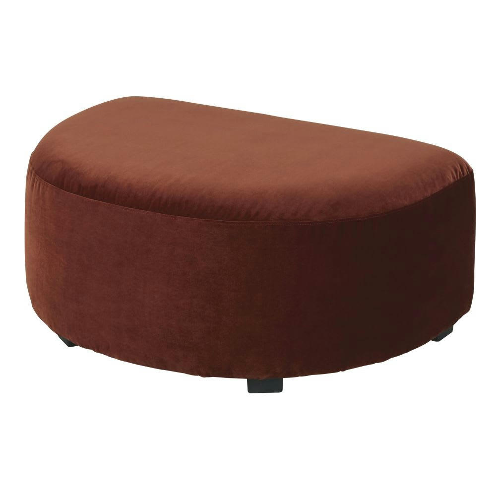 Virgile - Pouf pour canapé modulable en velours terracotta