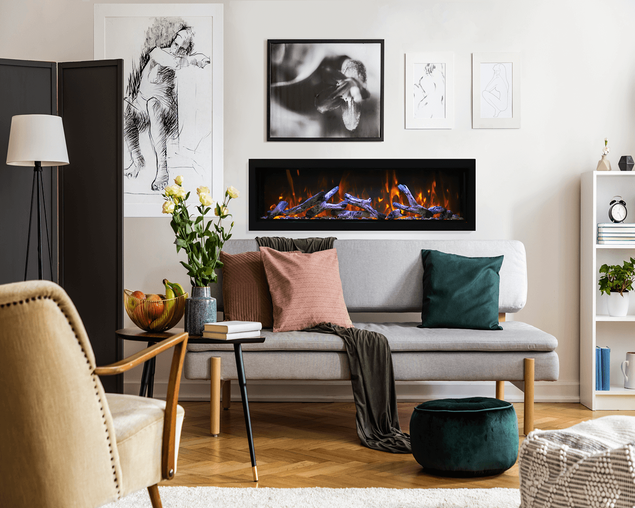 Amantii Smart 40&Prime; Wide &ndash; Deep Indoor or Outdoor Electric Built-in only with Black Steel Surround