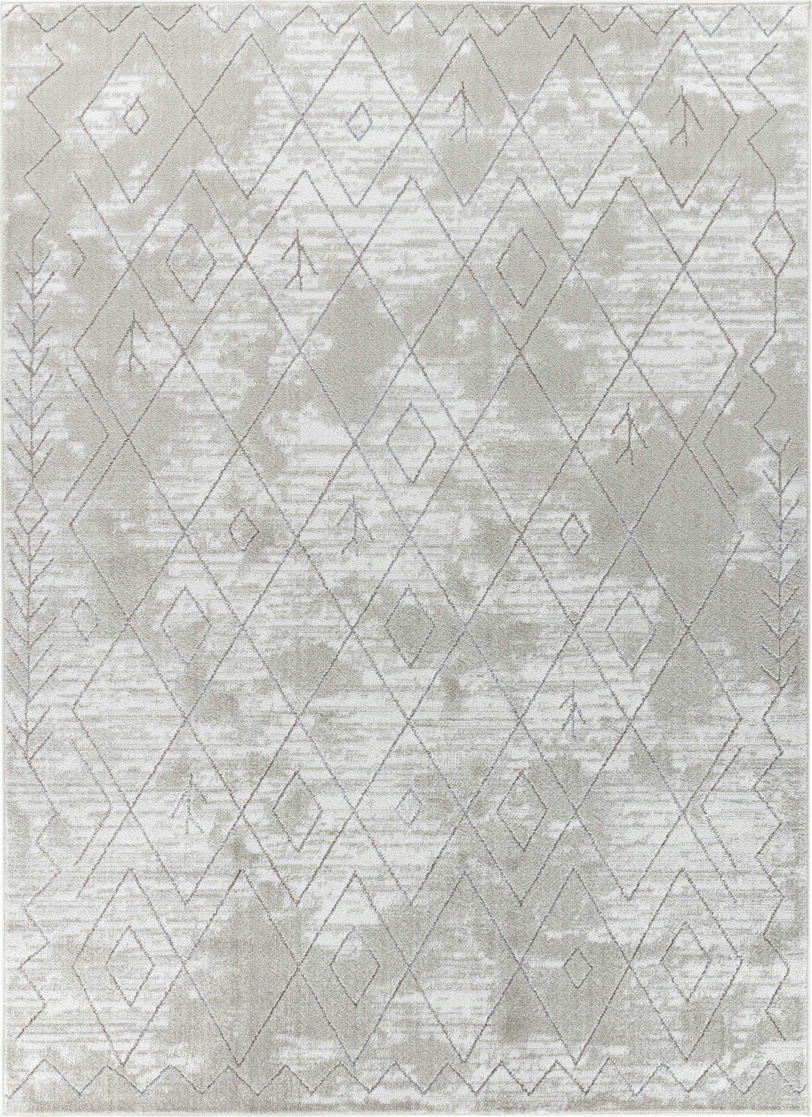 FABIA - Tapis Berbère Ethnique Blanc/Gris 200x275
