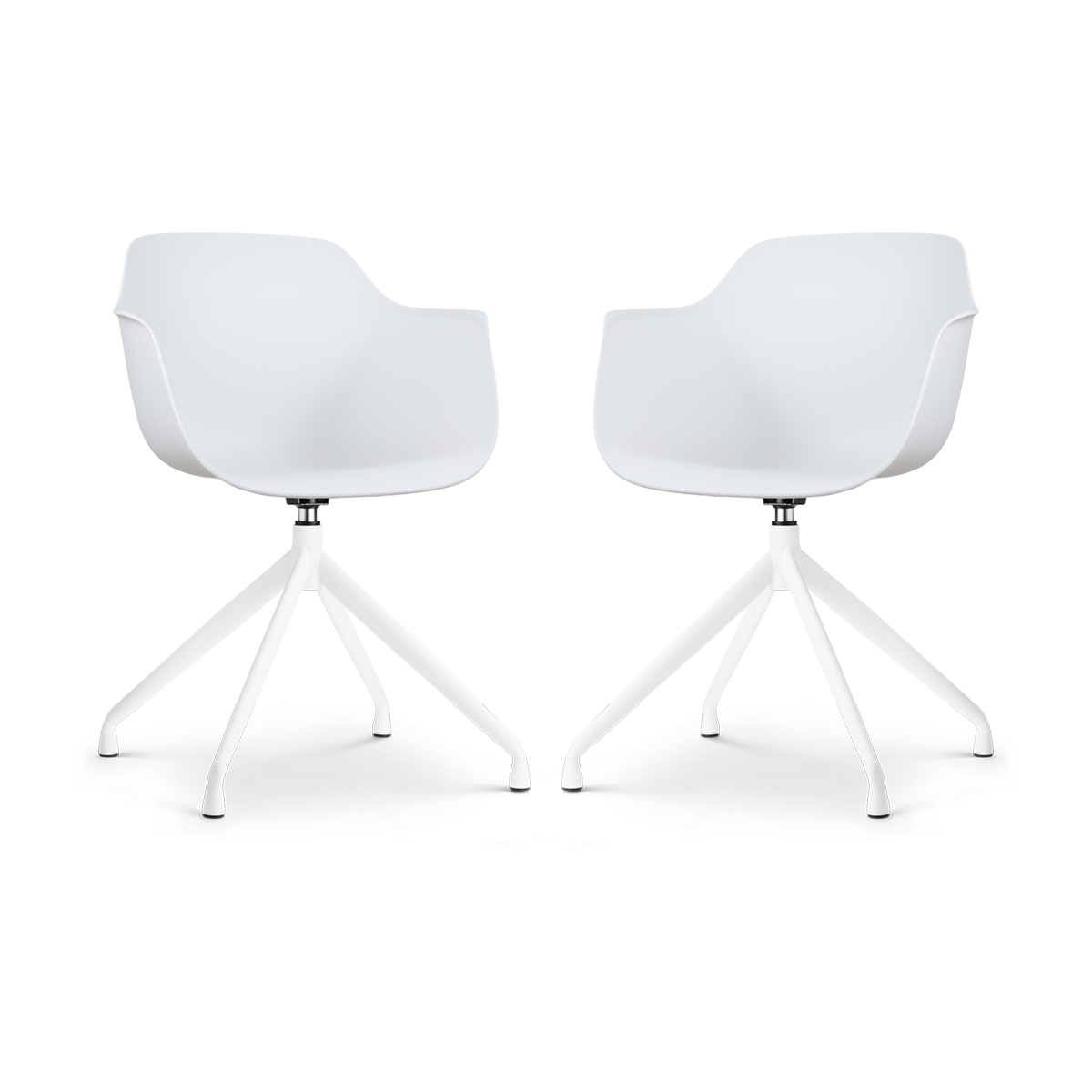 Nolon Nola-Puk Draaibare Eetkamerstoelen Wit - Wit Onderstel - 2x