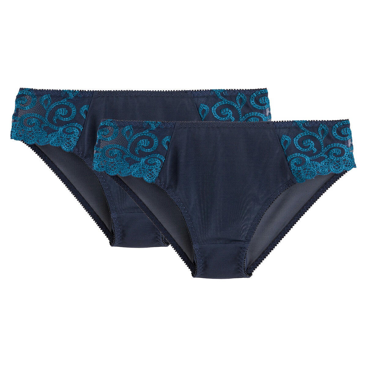 Lot de 2 slips bicolores en tulle