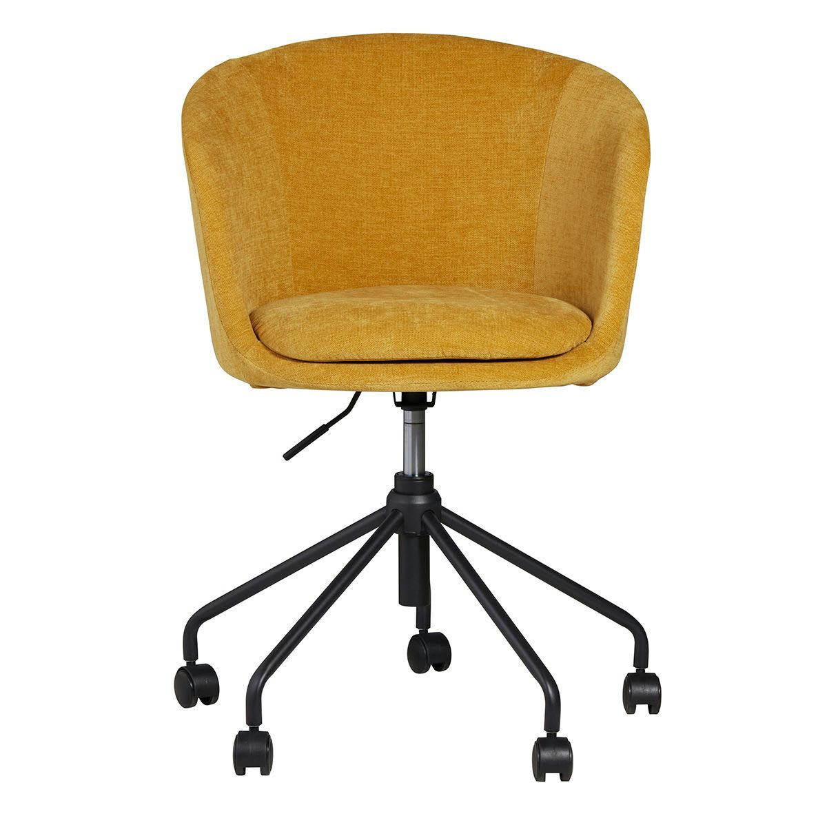 MADO - Chaise de bureau tissu soft touch moutarde