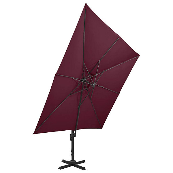 Parasol deporte à double toit 300 bordeaux Helloshop26