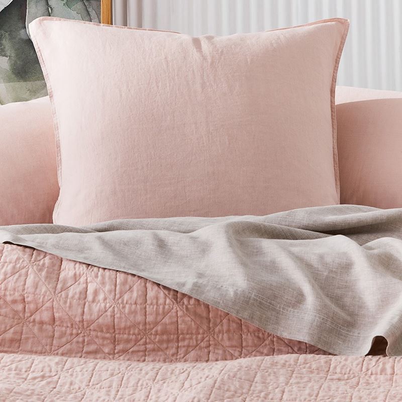 Vintage Washed Linen Nude Pink Pillowcase