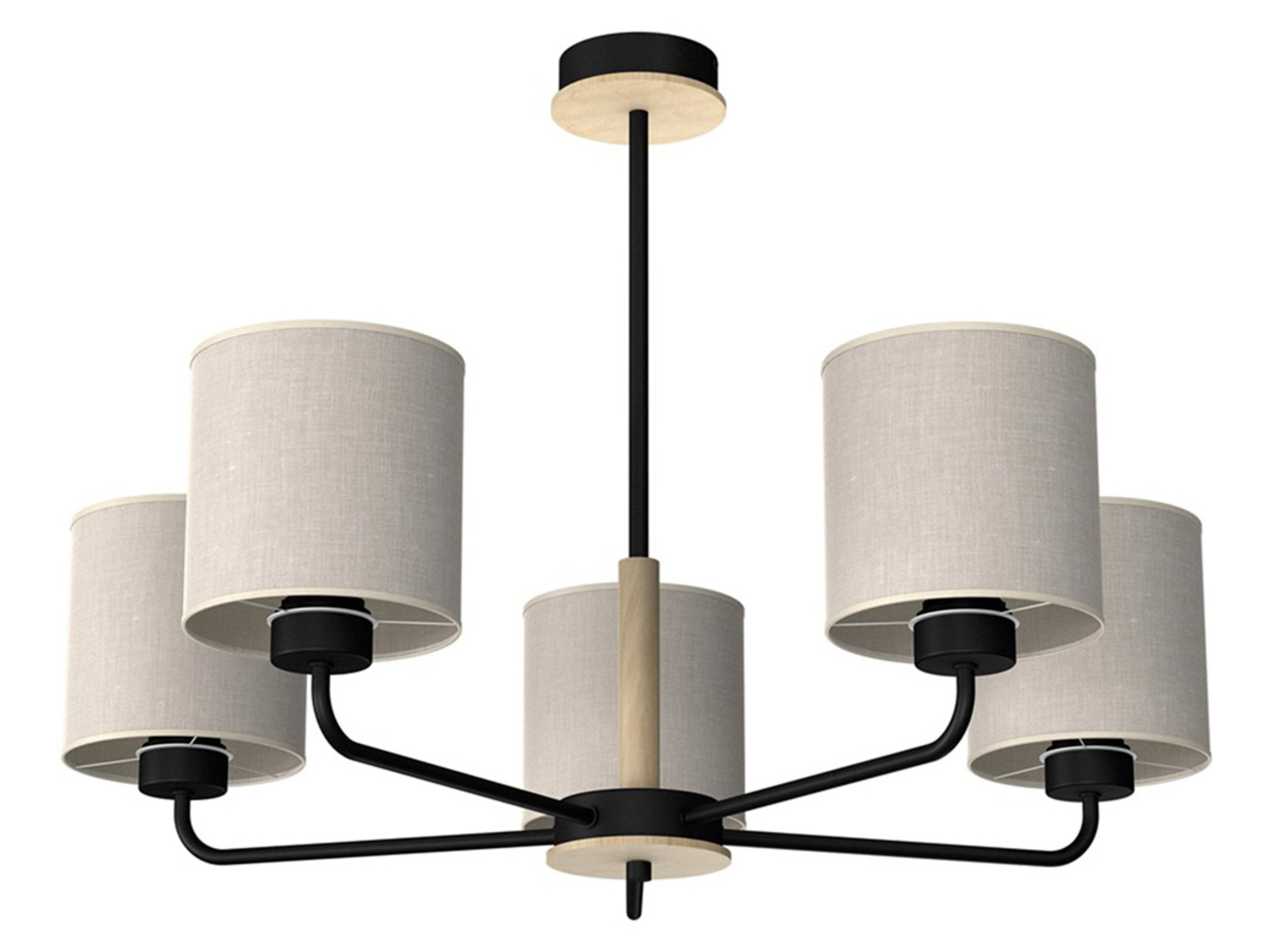 Lampa wisząca Atlanta 5-punktowa takninowa beżowa