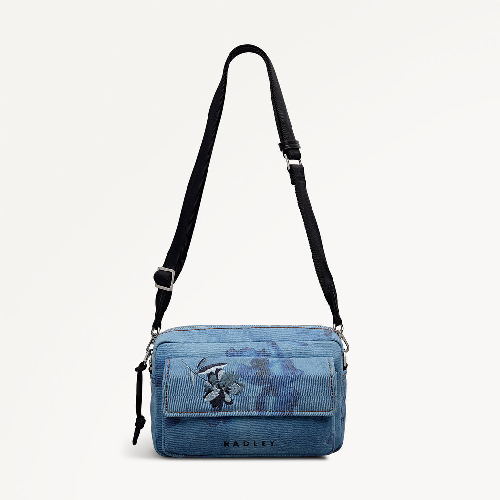 Eden Row - Denim - Small Ziptop Cross Body