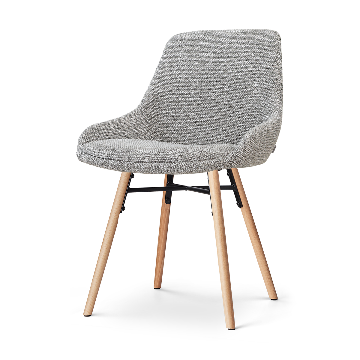 Nolon Nena-Isa eetkamerstoel grijs blend - houten onderstel