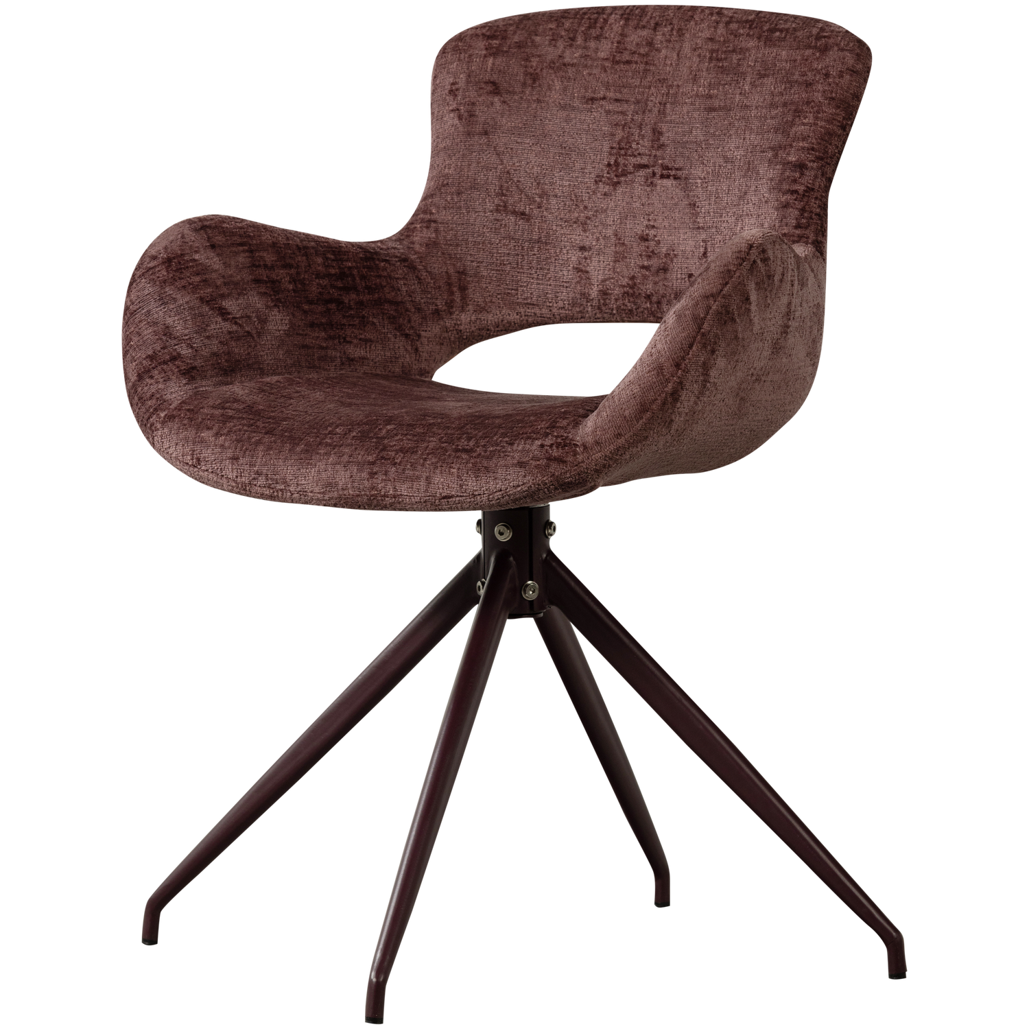 WOOOD eetkamerstoel Eliva - Structure Velvet - Paars - Set van 2