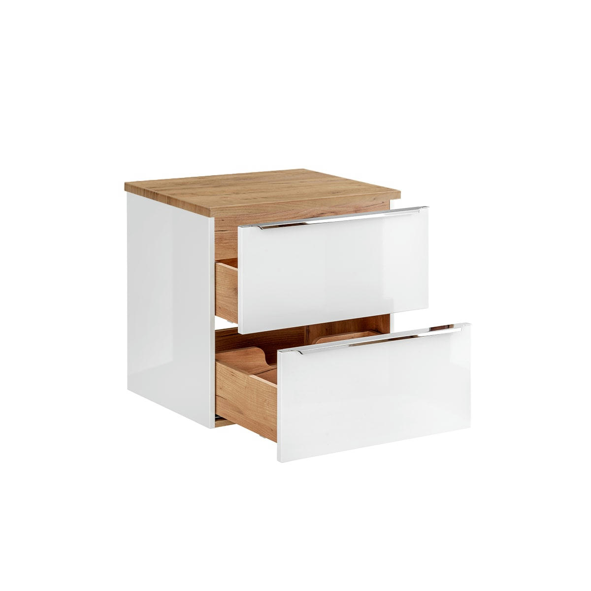 - Meuble sous-vasque 60cm plan de toilette blanc et naturel