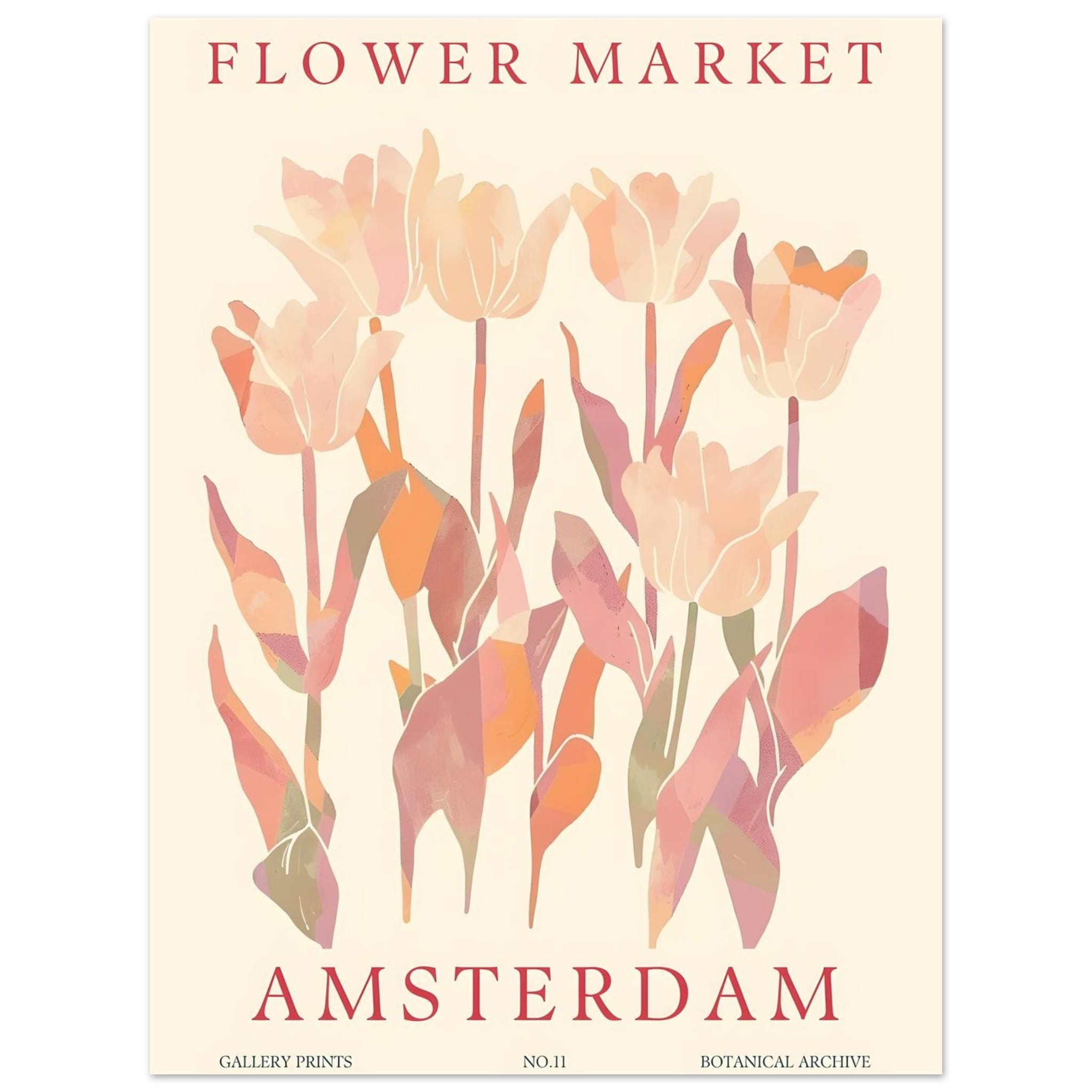 Artfulprints Poster Flower market - Amsterdam I  - 30x40 cm - Roze
