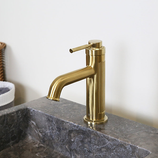 Mitigeur de lavabo bas Or brossé Essebagno Art Deco