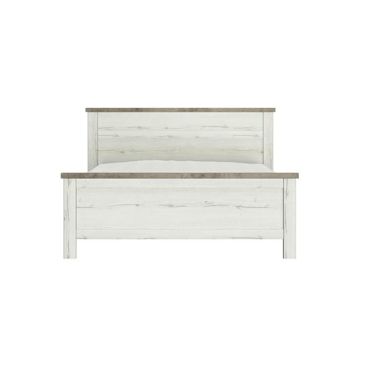 CHAMONIX - Lit adulte effet bois blanc cassé 180x200cm