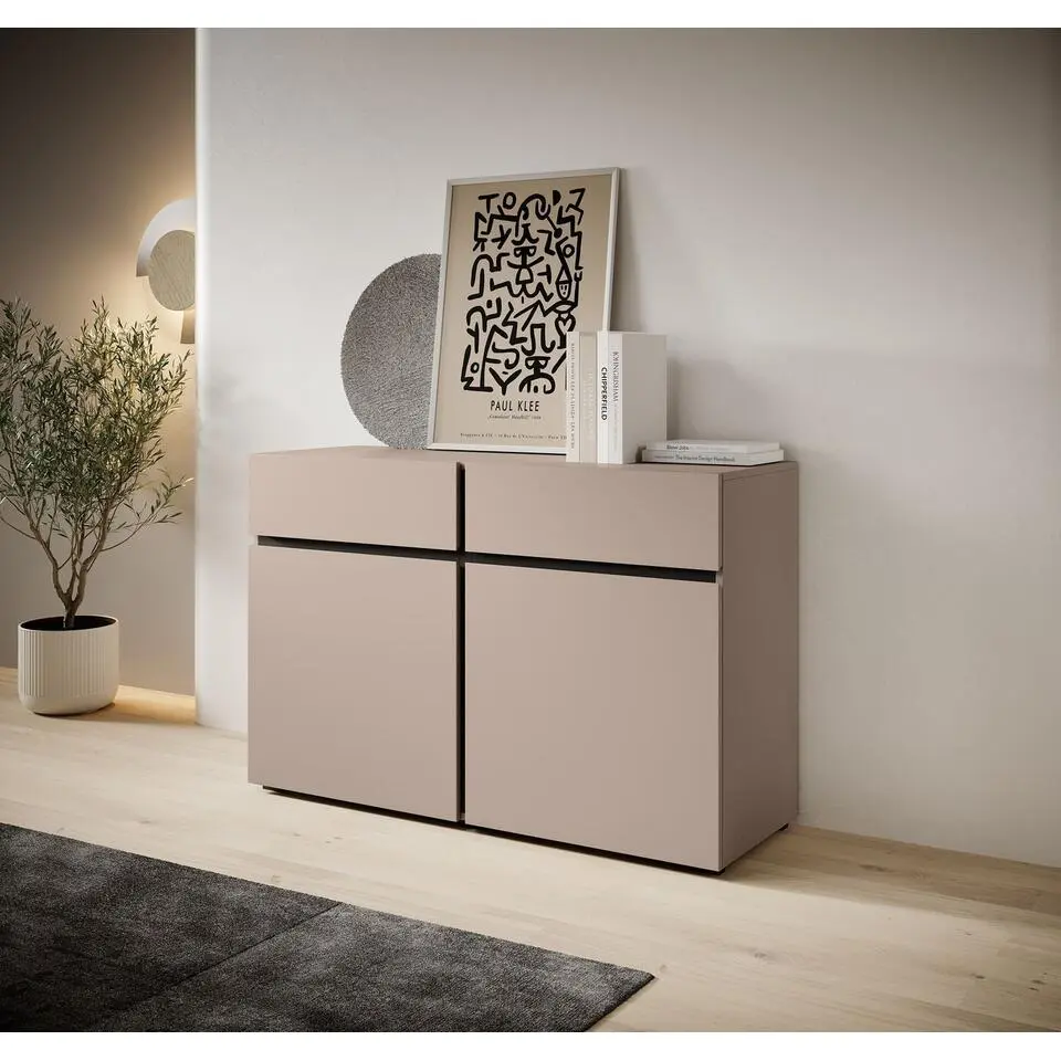 Meubella - Dressoir Cainan - Beige - 119 cm