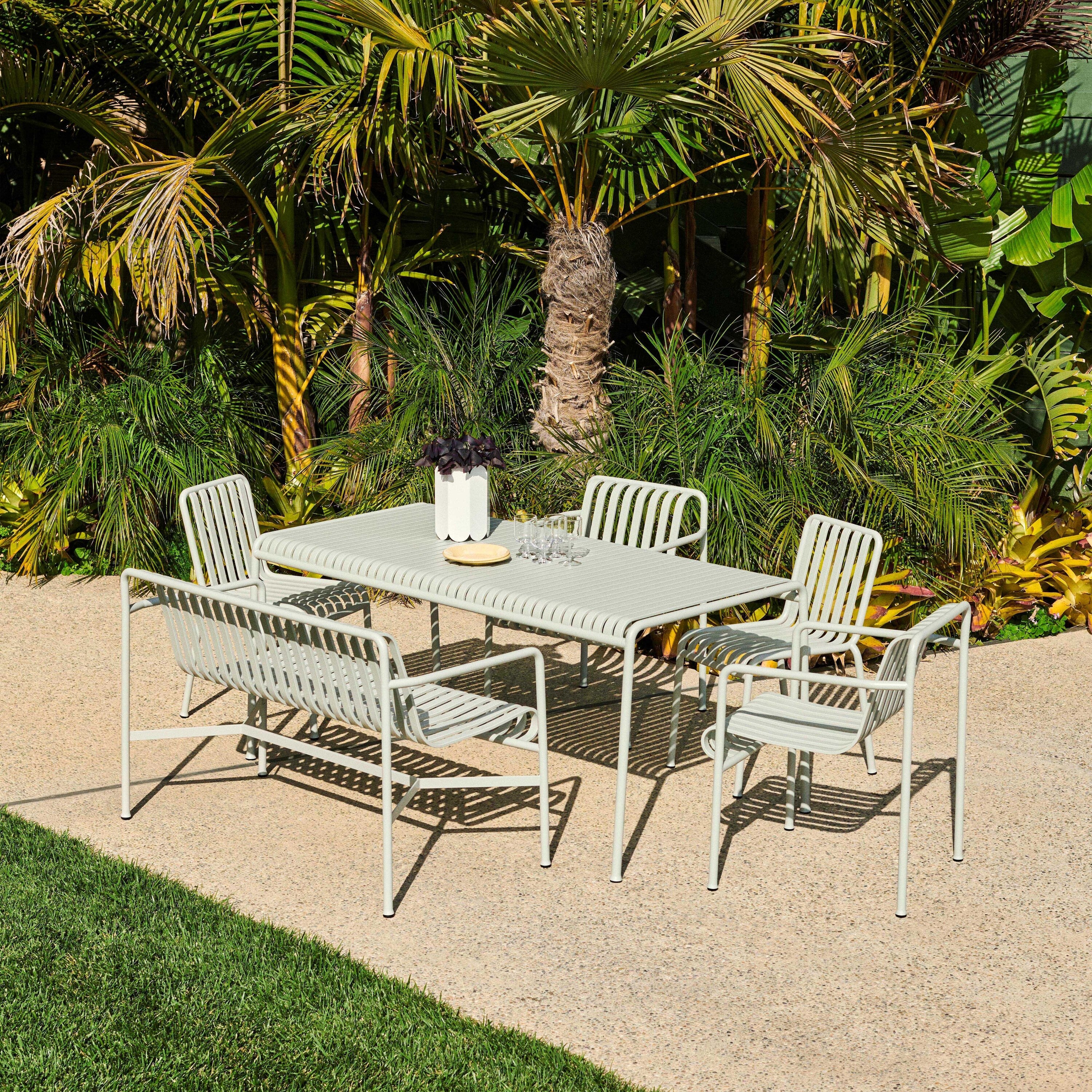 HAY Palissade Tuinbank 2,5-zits met Armleuning - Lichtgrijs