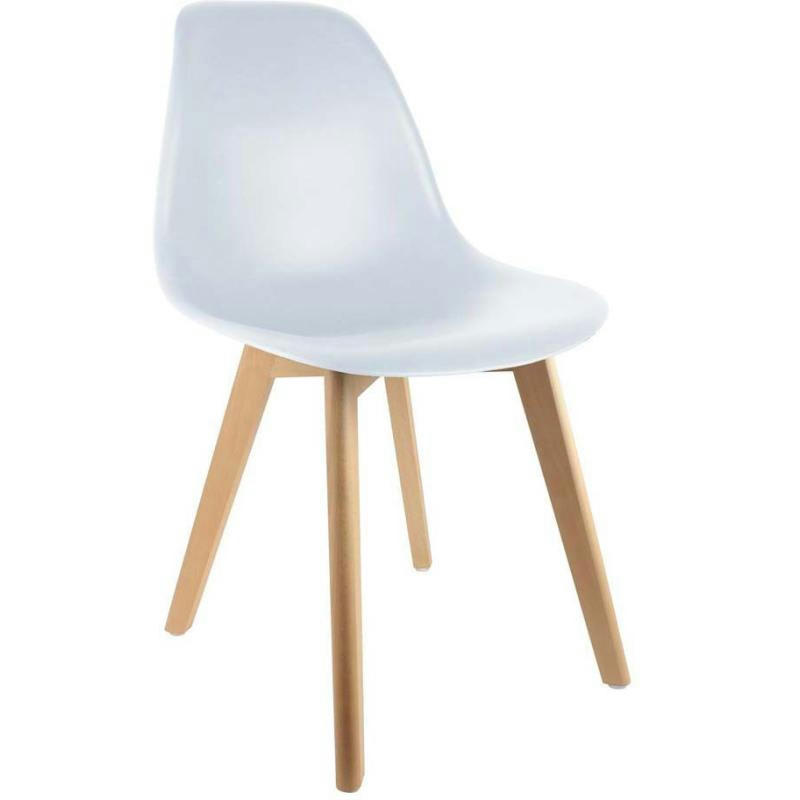 - Chaise enfant scandinave bois et polypropylène blanc