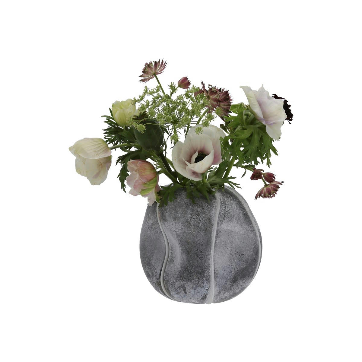 LIVING - Vase ovale en verre gris perle