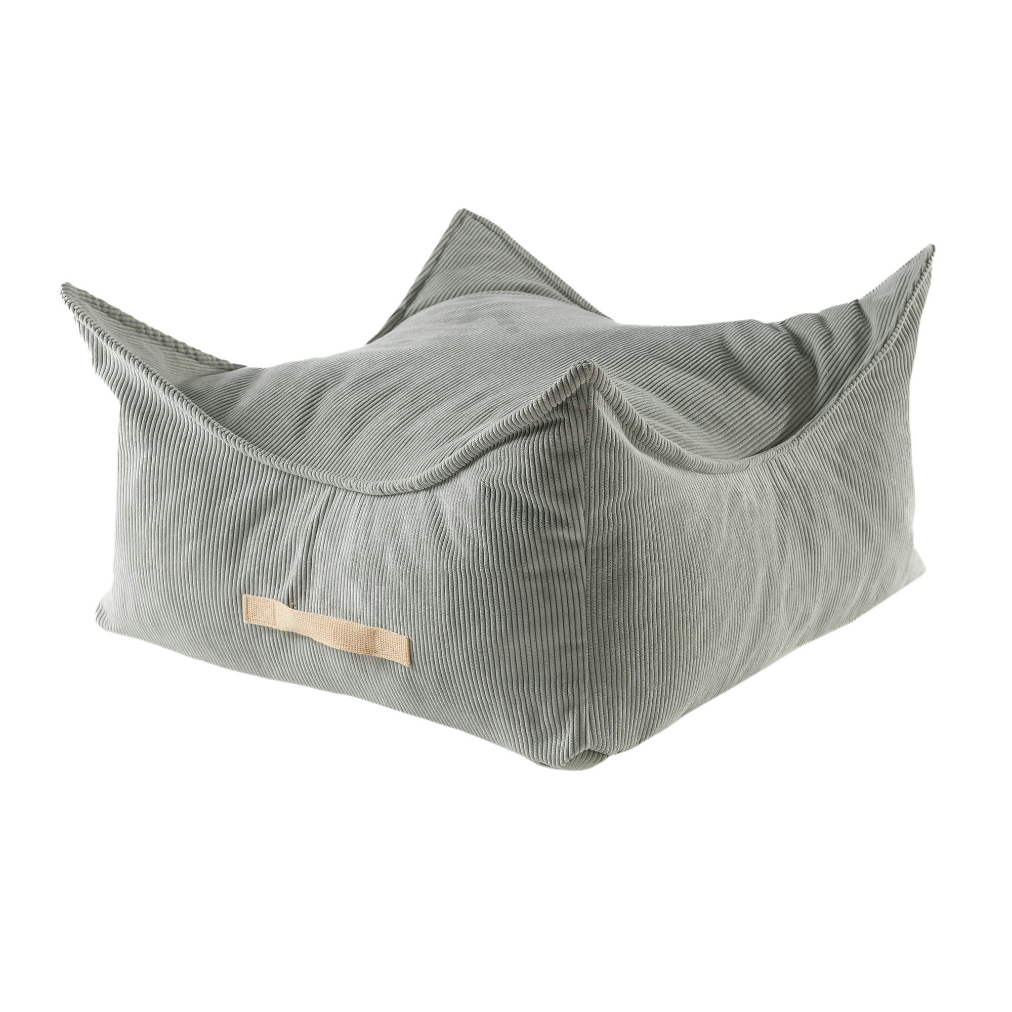 - MeowBaby® Pouf en Velours Côtelé Carré pour enfants, 60x60x35 cm, Gris