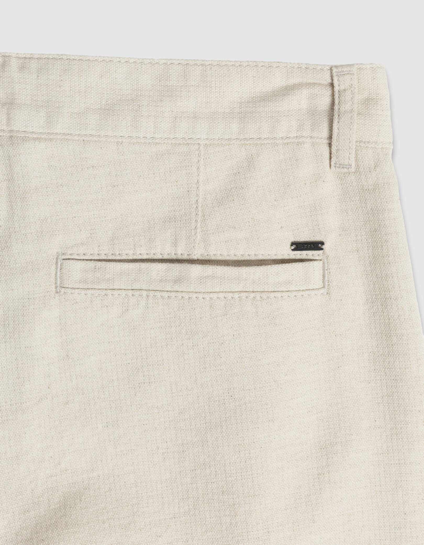 Pantalon tapered beige coton et lin Homme