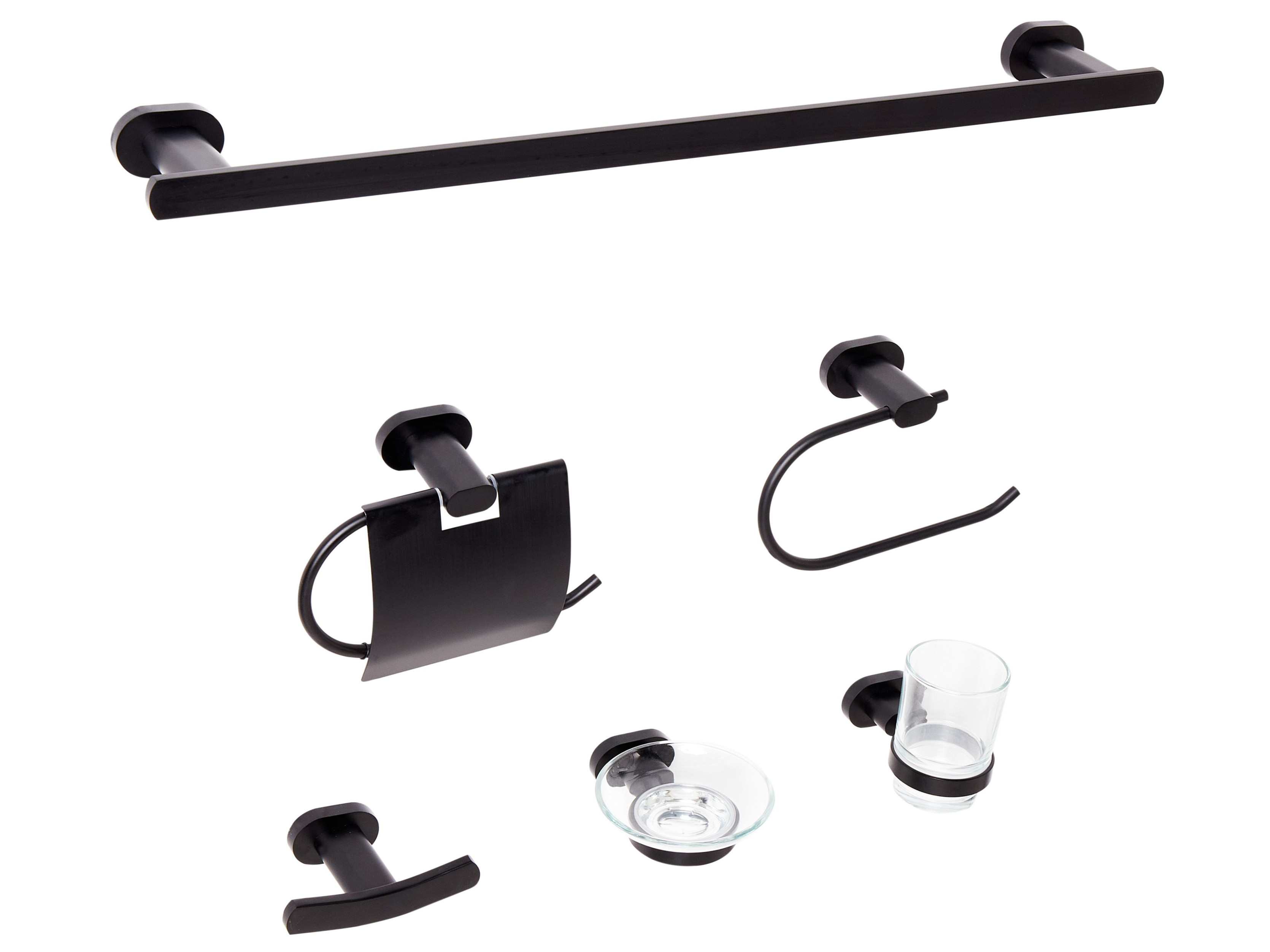 Komplet akcesoriów toaletowych aluminium czarny