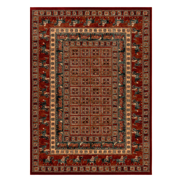 Dywan wełniany KASHQAI 4301 300 orientalny, ramka terakota / 67x130 cm