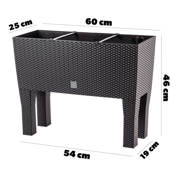 Kadax Donica Skrzynka 60cm Wkład Na Nóżkach Brąz
