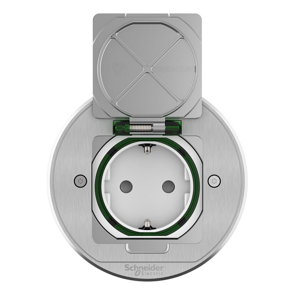 GULVUTTAK SCHNEIDER ELECTRIC UNICA SYSTEM  RUND XS GRÅ