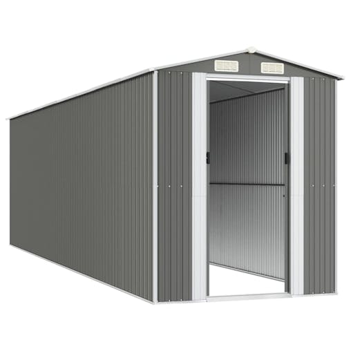 NNEVL Garden Shed Light Grey 192x689x223 cm Galvanised Steel