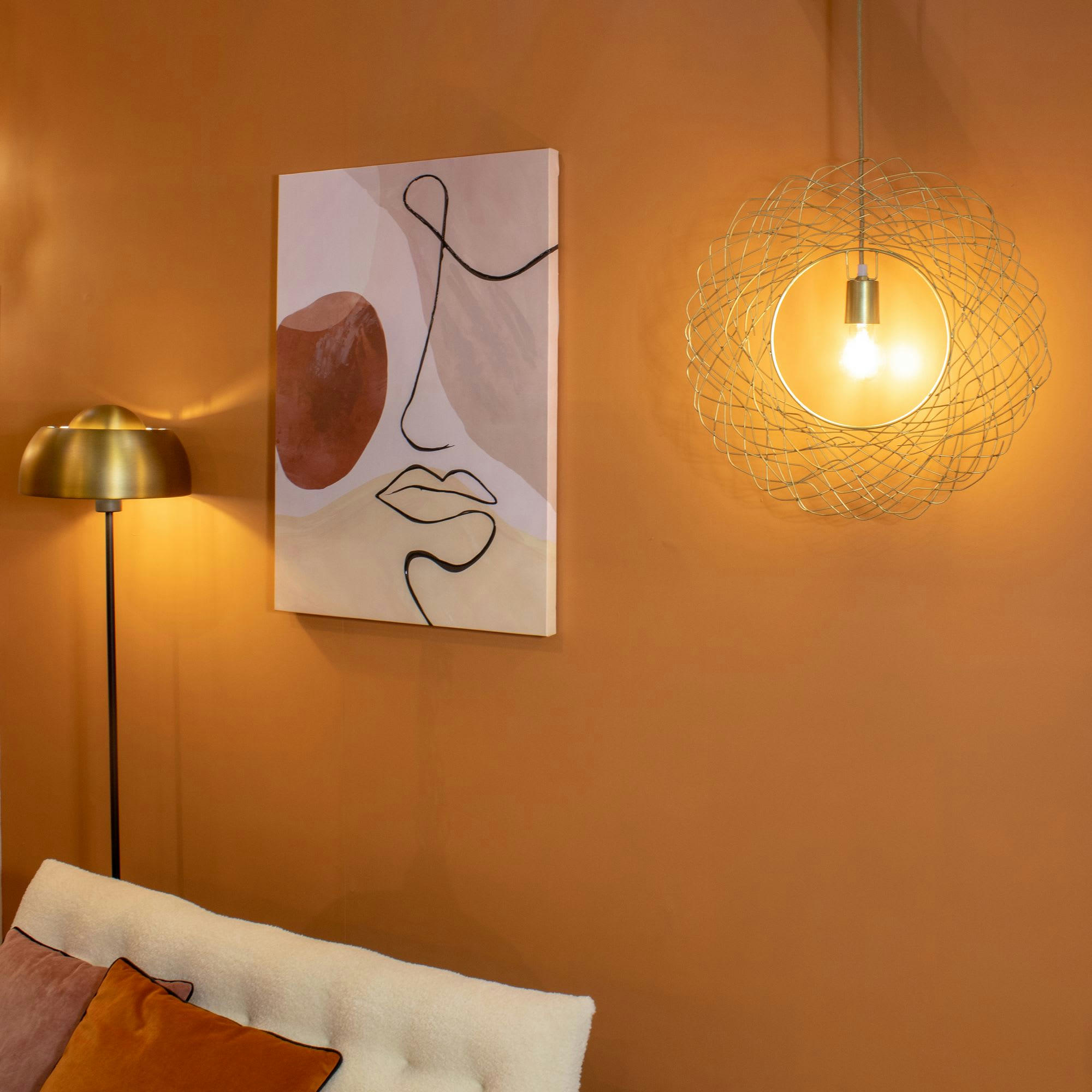 MILD - Suspension en métal filaire doré Ø47,5cm